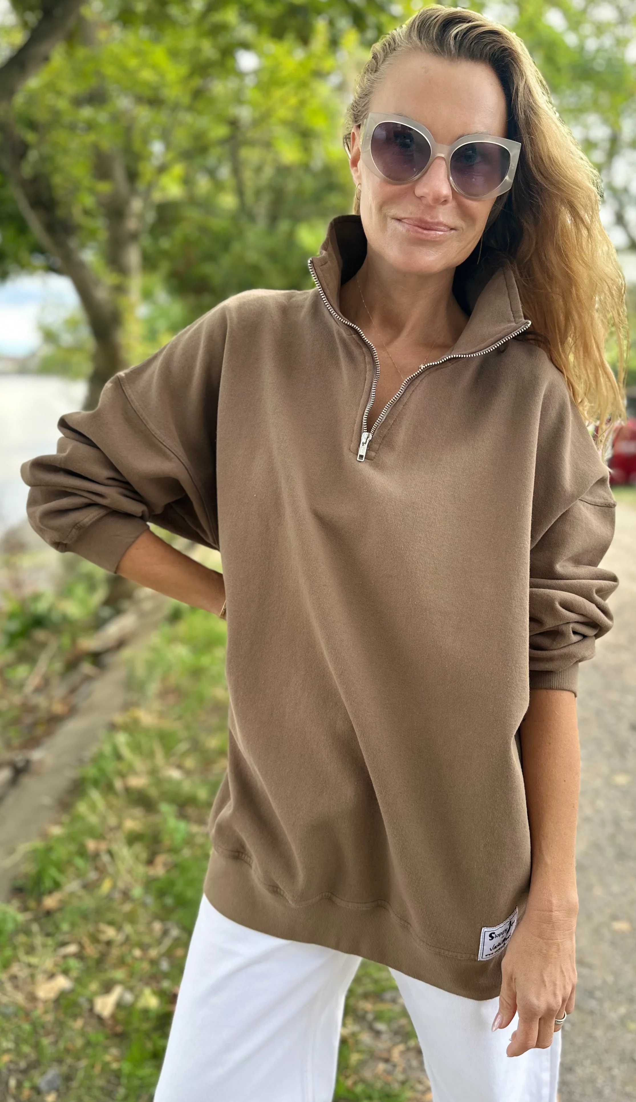 DIANA ZIP NECK - Chocolate - Image 2